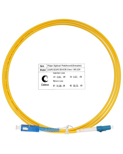 FOP(s)-9-LC-SC-1,5m (7520c). Патч-корд оптический. CABEUS в Златоусте