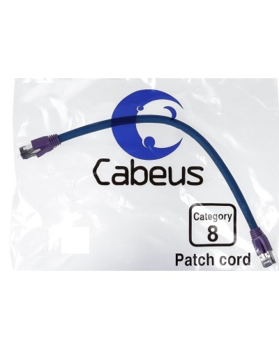 PC-SSTP-RJ45-Cat.8-0.5m-LSZH (9700c), серый. Патч-корд медный. CABEUS в Златоусте