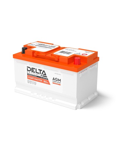 Delta START MASTER AGM 1280 (80 Ah). Аккумулятор автомобильный герметичный свинцово-кислотный. Delta в Златоусте