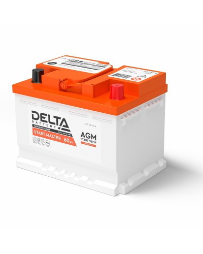 Delta START MASTER AGM 1260 (60 Ah). Аккумулятор автомобильный герметичный свинцово-кислотный. Delta в Златоусте
