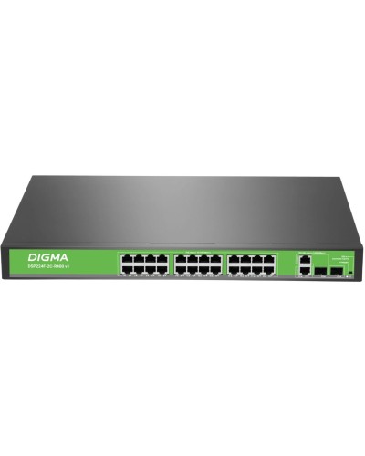 DSP224F-2C-R400 DSP224F-2C-R400 V1 (L2) 24х100Мбит/с 2хКомбо(1000BASE-T/SFP) 24PoE 24PoE+ 400W. Коммутатор с питанием по PoE. Digma в Златоусте