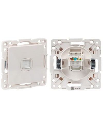 Стокгольм Механизм Розетки RJ-45 1-местной (EYK01-035-10). Механизм Розетки RJ-45 1-местной. EKF в Златоусте