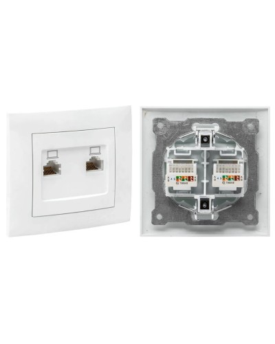 Валенсия розетка комп RJ-45 2-местная (EWK02-035-10). Розетка комп RJ-45 2-местная. EKF в Златоусте
