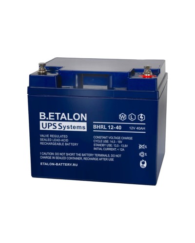 B.ETALON BHRL 12-40. Аккумулятор герметичный свинцово-кислотный. ETALON в Златоусте
