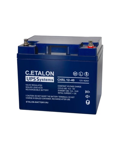 C.ETALON CHRL 12-40. Аккумулятор герметичный свинцово-кислотный. ETALON в Златоусте