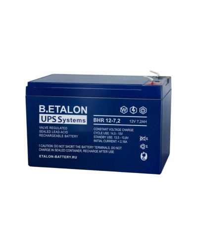B.ETALON BHR 12-7,2. Аккумулятор герметичный свинцово-кислотный. ETALON в Златоусте