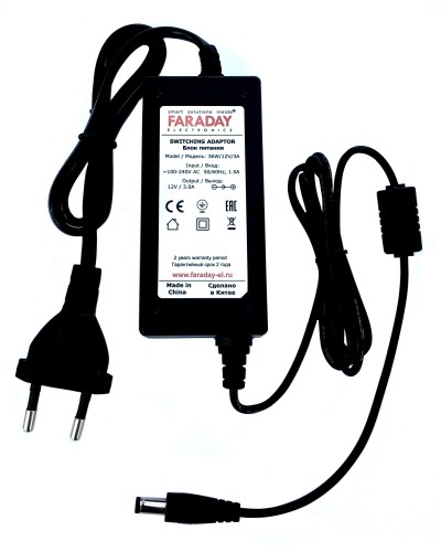 36W/12V/3A. Импульсный блок питания в пластиковом корпусе. FARADAY в Златоусте