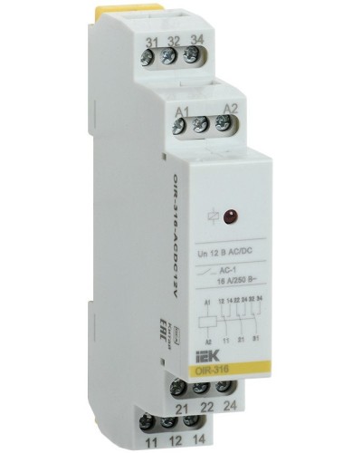 Реле промежуточное модульное OIR 3 контакта 16А 230В AC (OIR-316-AC230V). Реле промежуточное модульное. IEK в Златоусте