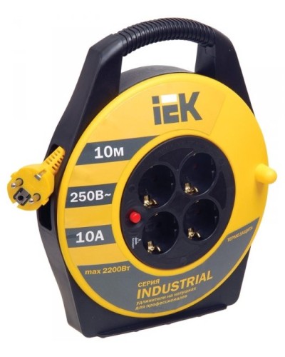 УК10 4 места, 10м (WKP14-10-04-10). Удлинитель на катушке Industrial. IEK в Златоусте