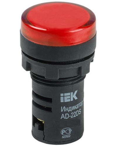 Лампа AD22DS (LED) матрица D22мм красный 24В AC/DC (BLS10-ADDS-024-K04). Светосигнальный индикатор. IEK в Златоусте