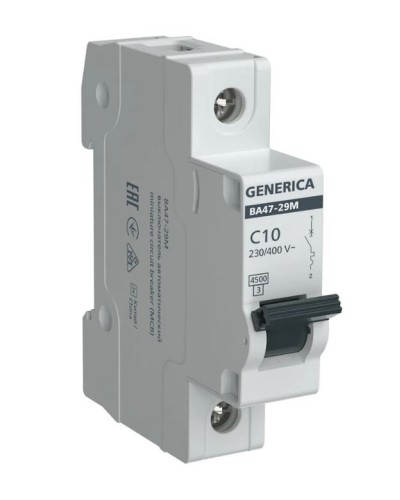 GENERICA ВА47-29М 1P C 10А 4,5кА (MVA21-1-010-C-G). Автоматический выключатель. IEK в Златоусте