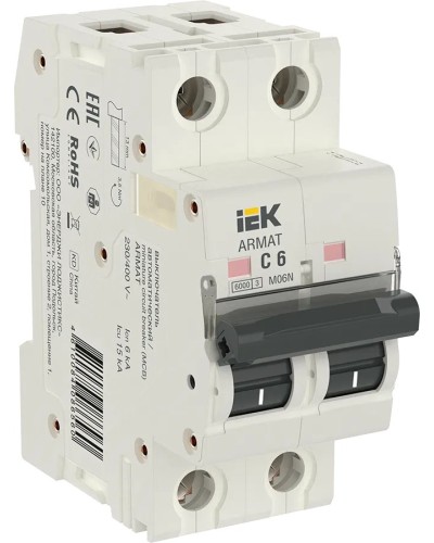 M06N 2P C 6А 6кА ARMAT (AR-M06N-2-C006). Автоматический выключатель. IEK в Златоусте