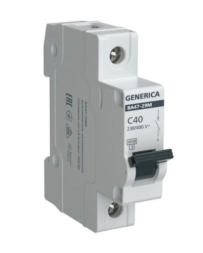 GENERICA ВА47-29М 1P C 40А 4,5кА (MVA21-1-040-C-G). Автоматический выключатель. IEK в Златоусте