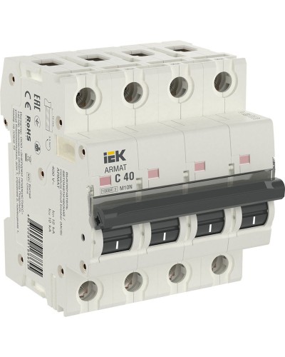 M10N 4P C 40А 10кА ARMAT (AR-M10N-4-C040). Автоматический выключатель. IEK в Златоусте