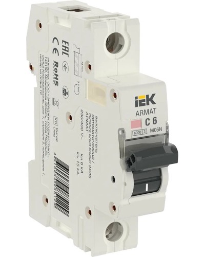 M06N 1P C 6А 6кА ARMAT (AR-M06N-1-C006). Автоматический выключатель. IEK в Златоусте