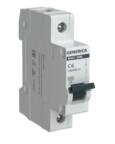 GENERICA ВА47-29М 1P C 6А 4,5кА (MVA21-1-006-C-G). Автоматический выключатель. IEK в Златоусте