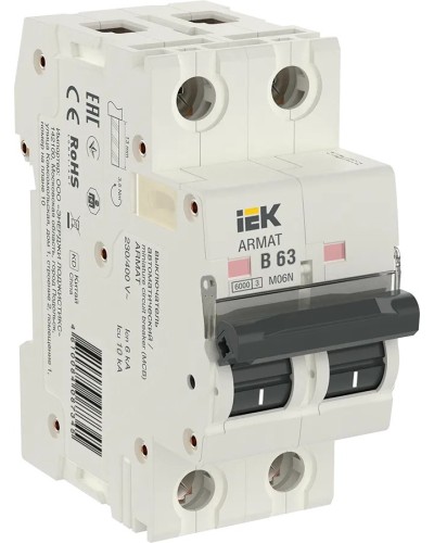 M06N 2P B 63А 6кА ARMAT (AR-M06N-2-B063). Автоматический выключатель. IEK в Златоусте