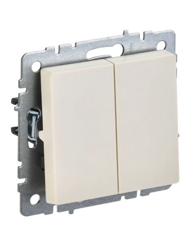 Выключатель 2-клавишный проходной ВС10-2-6-БрКр бежевый BRITE (BR-V22-0-10-K10). Выключатель. IEK в Златоусте