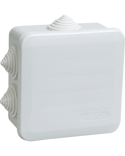 Коробка распаячная КМ41255 100х100х50 открытой проводки IP44 6 гермовводов серая (UKOZ11-100-100-050-K41-44). Коробка распаячная безгалогенная (HF) с защелкивающейся крышкой. IEK в Златоусте