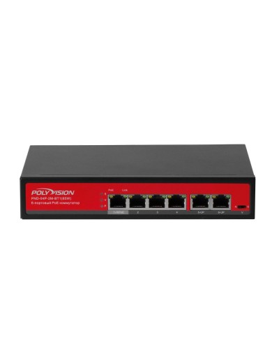 PND-04P-2M-BT1 (65W). Коммутатор неуправляемый 6-портовый с функцией PoE. Polyvision в Златоусте