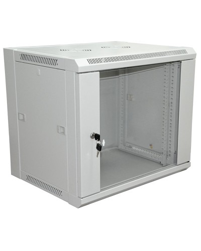 Шкаф телекоммуникационный 19 настенный 9U 600×600×500 мм (ШxГxВ) - передняя дверь стекло, боковые стенки съемные (разобранный) RAL 7035 (04-2221). Шкаф телекоммуникационный 19 настенный 9U. Rexant в Златоусте