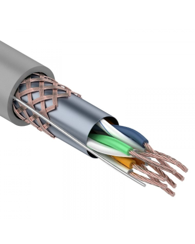 SF/UTP, CAT 5e, PVC, 4PR, 24AWG, INDOOR, STRANDED, серый, 305м, REXANT (01-0343). Кабель «витая пара» (LAN) для структурированных систем связи. Rexant в Златоусте