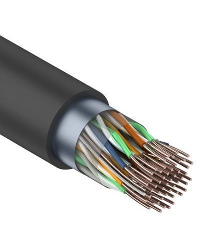 F/UTP, CAT 5, PE, 25PR, 24AWG, OUTDOOR, SOLID, черный, 305м, REXANT (01-1203). Кабель «витая пара» (LAN) для структурированных систем связи. Rexant в Златоусте
