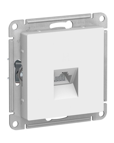 AtlasDesign розетка RJ45, кат. 5Е, 1-местная, скрытой установки, механизм, белый (ATN000183). Розетка компьютерная. Systeme Electric в Златоусте