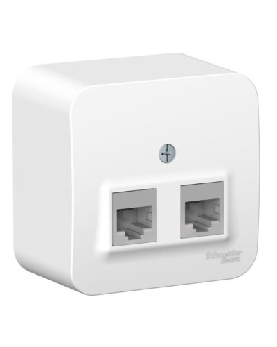 BLANCA розетка RJ45 2-местная, кат. 5Е, открытой установки, белый (BLNIA045451). Розетка компьютерная с изолированной пластиной. Systeme Electric в Златоусте