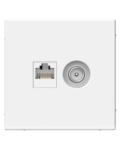 ArtGallery розетка двойная RJ45+TV, кат. 5Е, скрытой установки, механизм, белый (GAL000189). Розетка компьютерная + TV. Systeme Electric в Златоусте