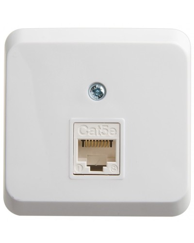 Этюд розетка RJ45 1-местная, кат. 5Е, открытой установки, белый (KOMA-001B). Розетка компьютерная. Systeme Electric в Златоусте