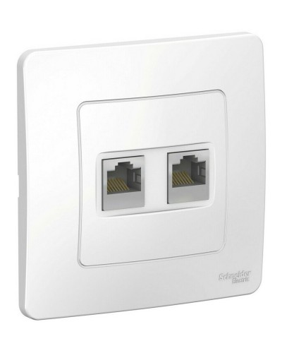 BLANCA розетка RJ45, 2-местная, кат. 5Е, скрытой установки, белый (BLNIS045451). Розетка компьютерная. Systeme Electric в Златоусте