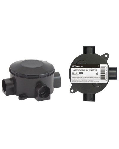Распаячная коробка ОП D80х35мм, IP42, 3-х рожковая, черная TDM (SQ1401-4054). Распаячная коробка ОП. TDM ЕLECTRIC в Златоусте
