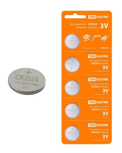 CR2025 Lithium 3V BP-5 TDM (SQ1702-0028). Элемент питания. TDM ЕLECTRIC в Златоусте
