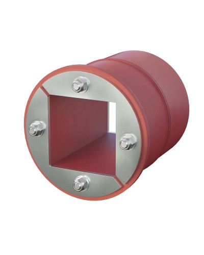 Проходка круглая, нержавеющая, D100х70 мм с проемом 60х60 мм (DXF3123): Проходка круглая, нержавеющая, с проёмом в Златоусте