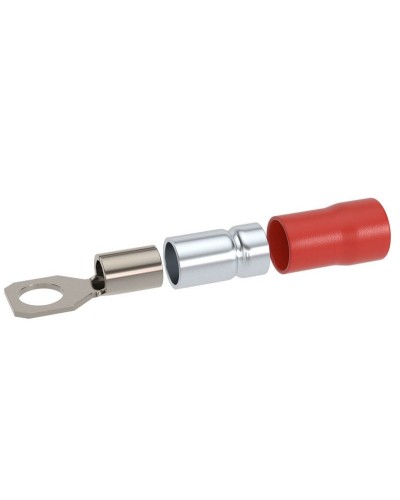 Наконечник НКИ 0,25-1,5 М5 (D5,3мм) с отверстием под винт (100 шт) (2A5P-DS-PVC). Наконечник с отверстием под винт и изолированным фланцем ПВХ, двойная гильза. ДКС в Златоусте