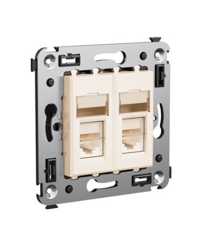 Розетка RJ-45 Avanti в стену двойная экранированная ванильная дымка (4405364). Розетка. ДКС в Златоусте
