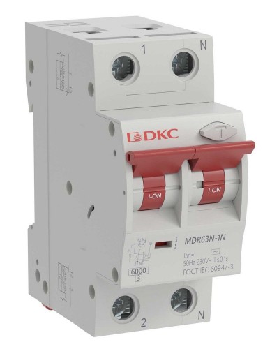 YON max MDR, 1P+N, 30mA, 40A, 6kA, А (MDR63N-1N2C40-A). Автоматический выключатель дифференциального тока. ДКС в Златоусте