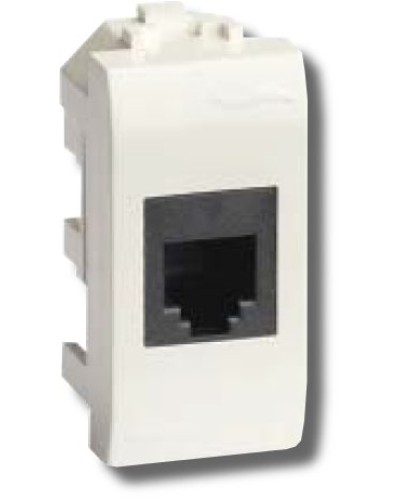 Розетка RJ-45 Brava 1 модуль белая (76457B): Розетка компьютерная экранированная с одним разъёмом в Златоусте