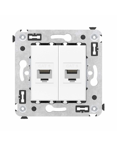 Розетка RJ-45 в стену, кат.6E, Avanti, двойная, белое облако (4400694). Розетка компьютерная. ДКС в Златоусте