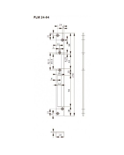 FLH24-94. Запорная планка длинная. dormakaba в Златоусте