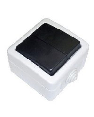 Переключатель двухклавишный 2-полюсный с 2 мест EF602SA, серый, LK Aqua (80006). Переключатель. Экопласт в Златоусте