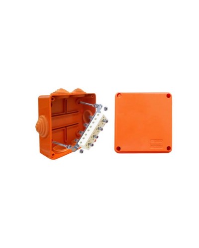 Коробка JBS100 100х100х55, 6 вых., 3P (1,5…10мм²) (43307HF): Коробка монтажная, огнестойкая, без галогена в Златоусте