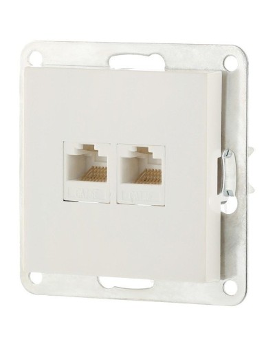 Розетка 2xRJ-45 кат.5е с накладкой, белый LK80 (846204-1). Розетка компьютерная двойная. Экопласт в Златоусте