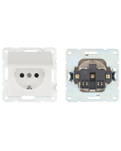 Розетка с з/к, шторками и крышкой, белый LK60 (863404-1). Розетка. Экопласт в Златоусте