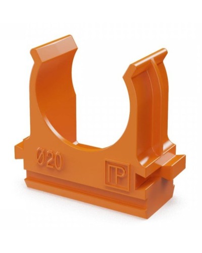 Крепёж-клипса для труб АБС-пластик оранжевая D20 (100 шт) (PR13.0064). Крепление для труб ПВХ. Промрукав в Златоусте