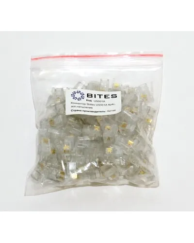 US010A (100шт). Телефонный разъем 4P4C (RJ-11). 5bites в Златоусте