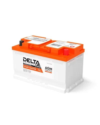 Delta START MASTER AGM 1270 (70 Ah). Аккумулятор автомобильный герметичный свинцово-кислотный. Delta в Златоусте