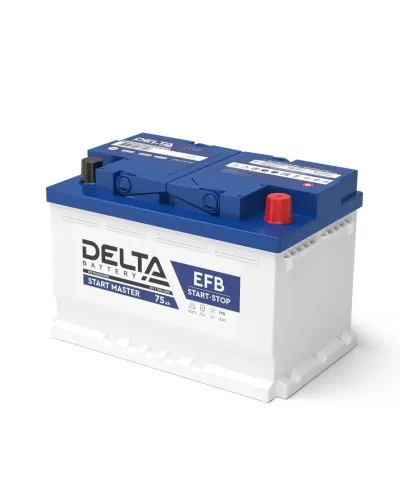 Delta START MASTER EFB 1275 (75 Ah). Аккумулятор автомобильный герметичный свинцово-кислотный. Delta в Златоусте