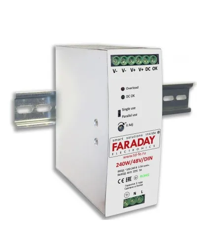 240W/48V/DIN. Блок питания. FARADAY в Златоусте